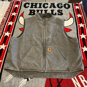 Vintage Carhartt Gray Sleeveless Vest duck sherpa xxl